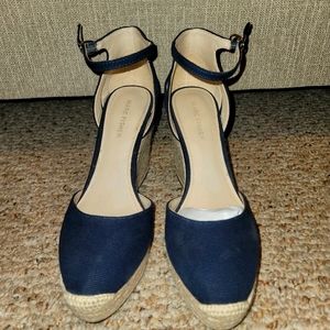 Marc Fisher Navy Blue Espadrille Wedge